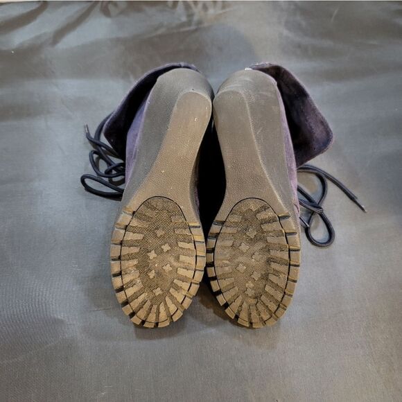 NAUTICA SUEDE WEDGE FAUX FUR INSOLE WOMENS LACE UP BOOTIE - Picture 12 of 15